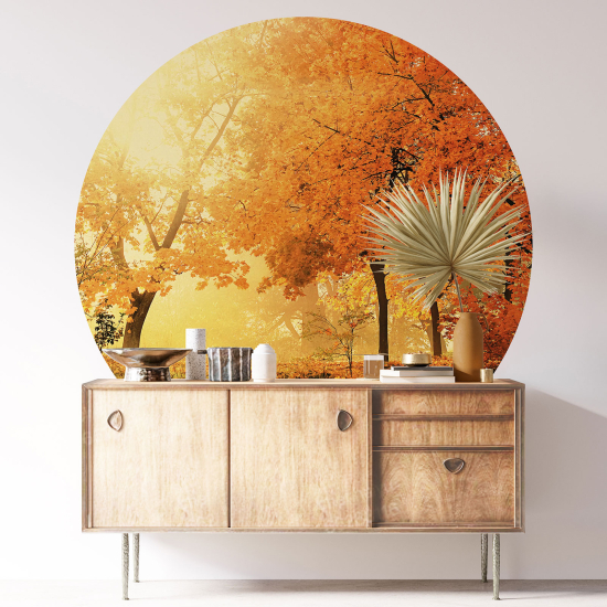 Vinilo Adhesivo Decorativo Redondo - Otoño