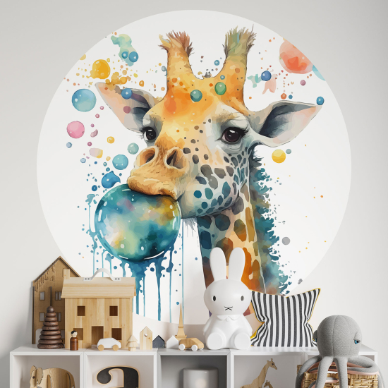 Vinilo Adhesivo Decorativo Redondo para niños - Infantiles - Jirafa