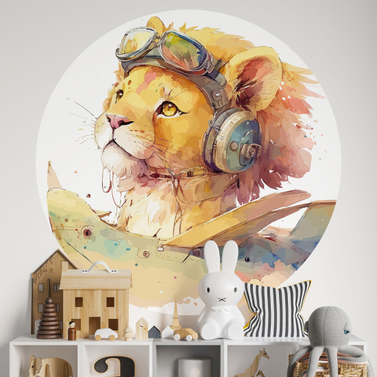 Vinilo Adhesivo Decorativo Redondo para niños - Infantiles - León