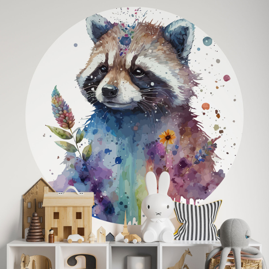 Vinilo Adhesivo Decorativo Redondo para niños - Infantiles - Mapache