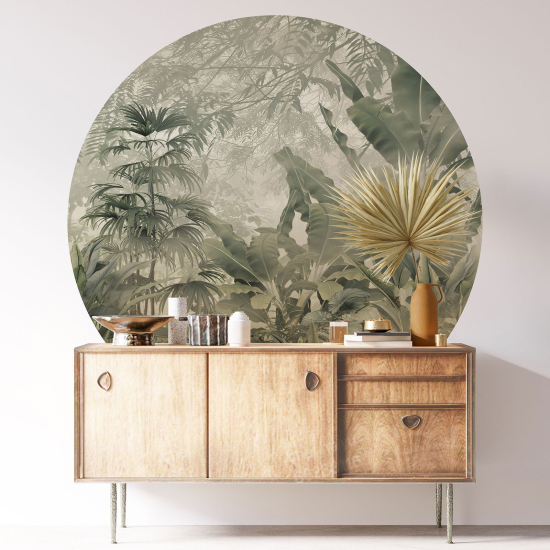 Vinilo Adhesivo Decorativo Redondo - Selva Tropical
