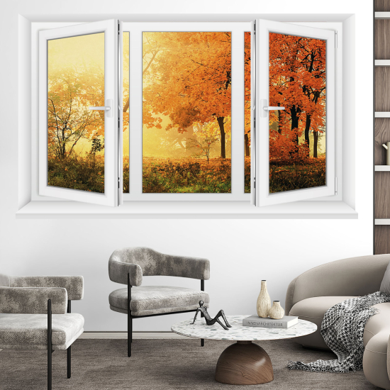 Vinilo Adhesivo Decorativo trampantojo 3D - Bosque otoño
