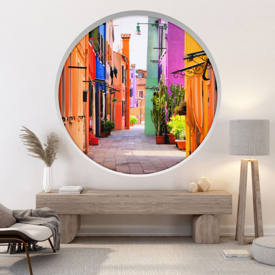 Vinilo Adhesivo Decorativo trampantojo 3D - Callejón Burano