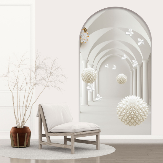 Vinilo Adhesivo Decorativo trampantojo 3D - Columnata efecto 3D