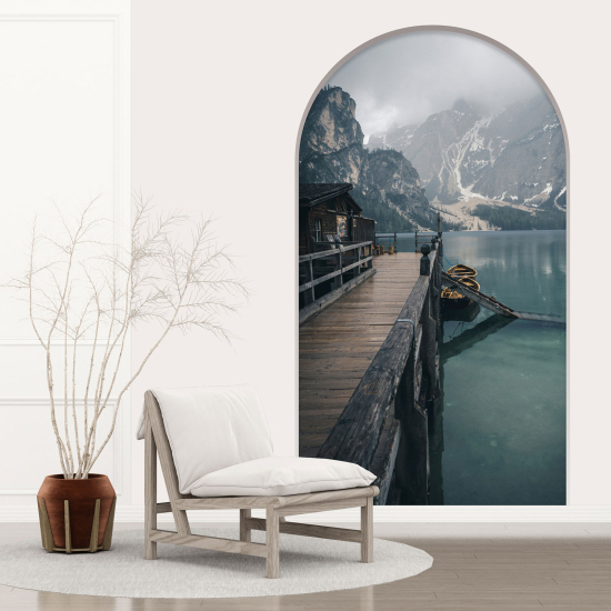 Vinilo Adhesivo Decorativo trampantojo 3D - Embarcadero Lago