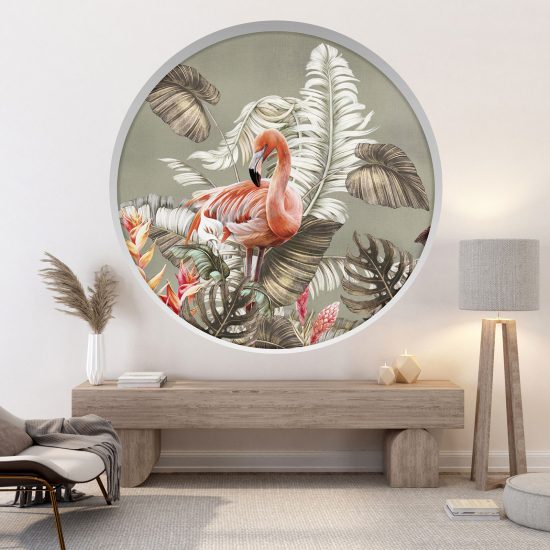 Vinilo Adhesivo Decorativo trampantojo 3D - Flamenco rosa