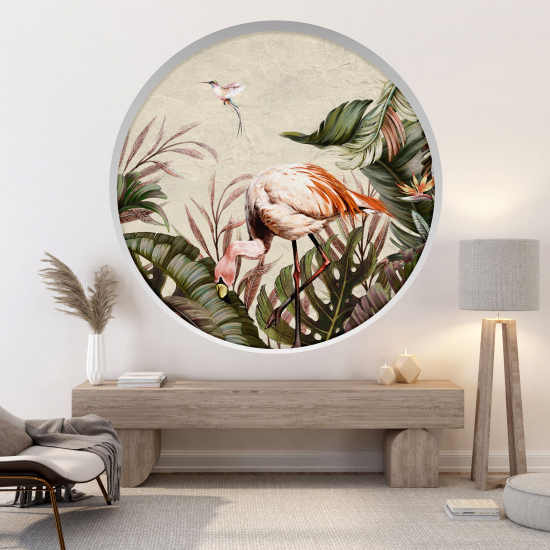 Vinilo Adhesivo Decorativo trampantojo 3D - Flamenco rosa
