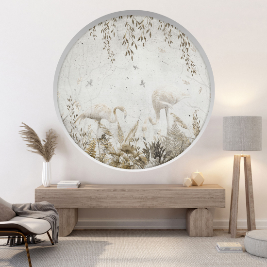 Vinilo Adhesivo Decorativo trampantojo 3D - Flamencos rosas