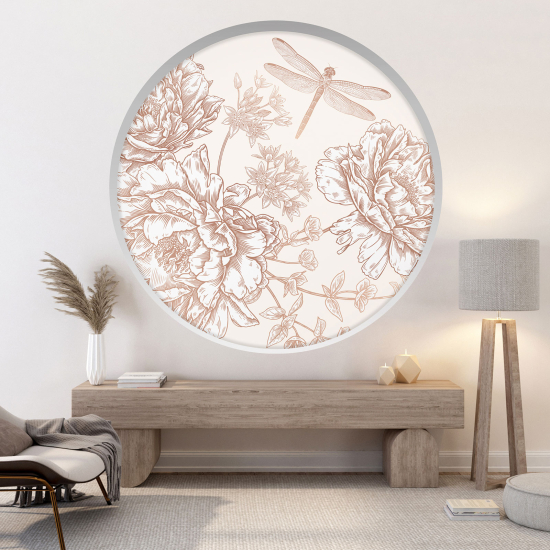 Vinilo Adhesivo Decorativo trampantojo 3D - Flores libélula