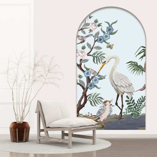 Vinilo Adhesivo Decorativo trampantojo 3D - Flores Pájaros