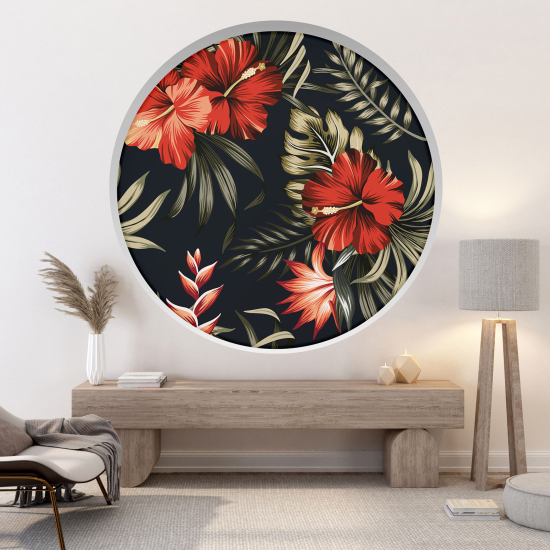 Vinilo Adhesivo Decorativo trampantojo 3D - Flores tropicales