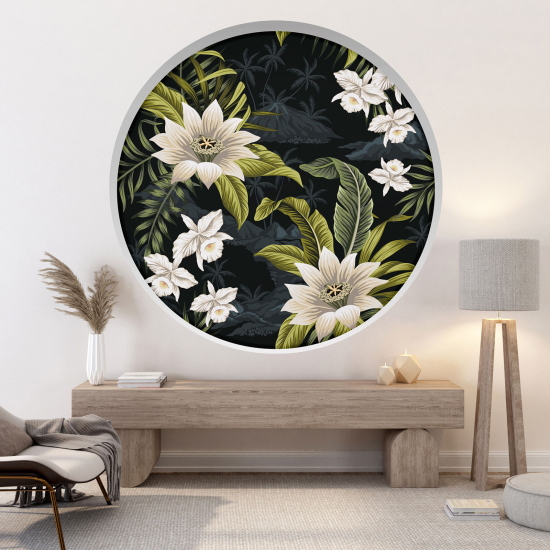 Vinilo Adhesivo Decorativo trampantojo 3D - Flores tropicales