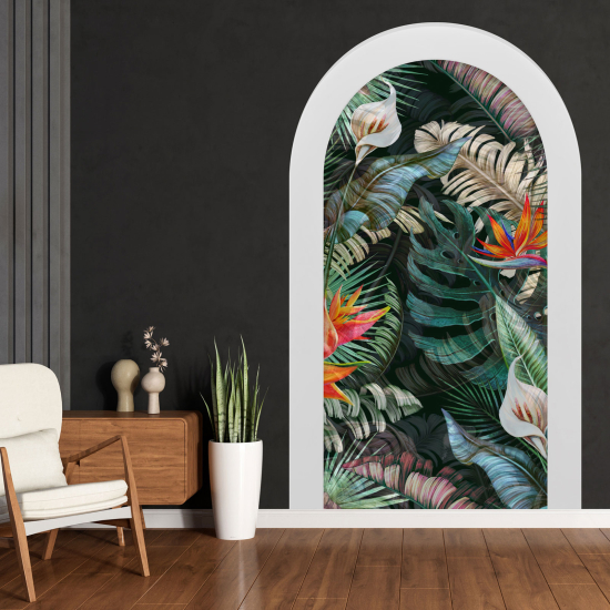 Vinilo Adhesivo Decorativo trampantojo 3D - Hojas Tropicales