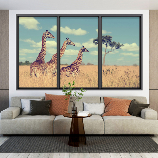 Vinilo Adhesivo Decorativo trampantojo 3D - Jirafas
