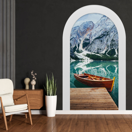 Vinilo Adhesivo Decorativo trampantojo 3D - Lago Montañas