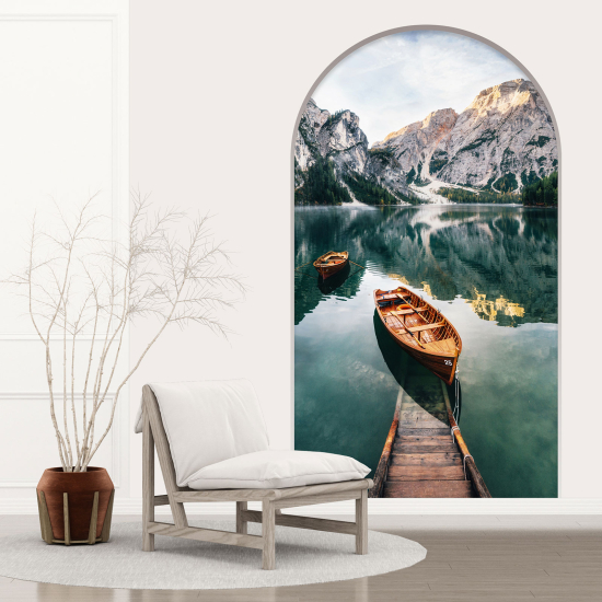 Vinilo Adhesivo Decorativo trampantojo 3D - Lago Montañas