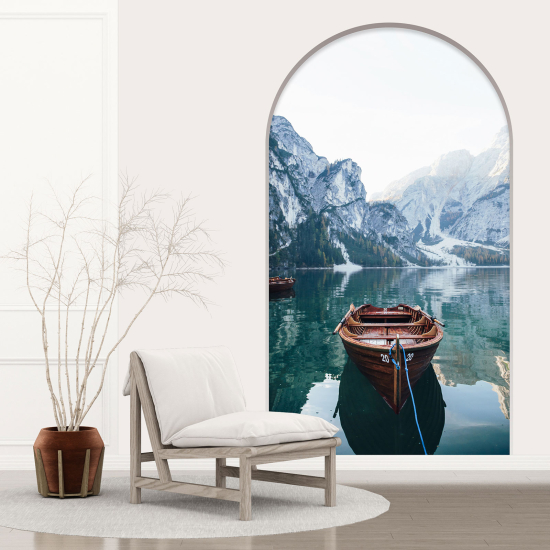 Vinilo Adhesivo Decorativo trampantojo 3D - Lago Montañas