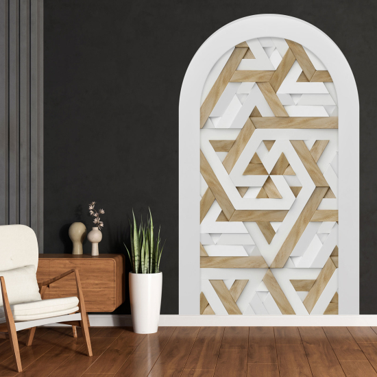 Vinilo Adhesivo Decorativo trampantojo 3D - Madera geométrica