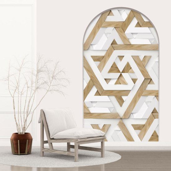 Vinilo Adhesivo Decorativo trampantojo 3D - Madera geométrica