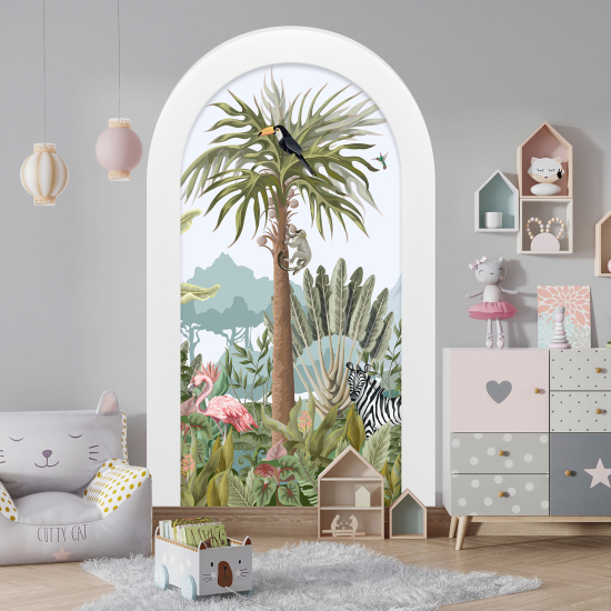 Vinilo Adhesivo Decorativo trampantojo 3D para niños - Infantil - Animales de la jungla