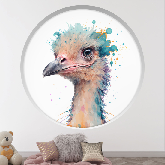 Vinilo Adhesivo Decorativo trampantojo 3D para niños - Infantil - Avestruz