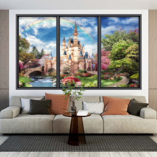 Vinilo Adhesivo Decorativo trampantojo 3D para niños - Infantil - Castillo