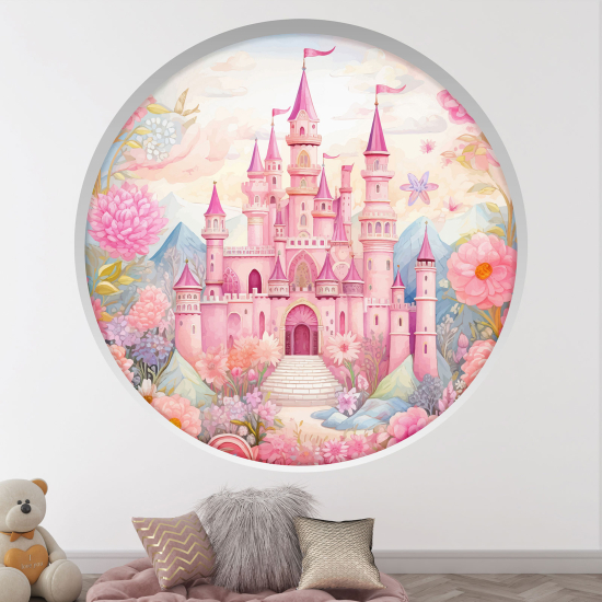 Vinilo Adhesivo Decorativo trampantojo 3D para niños - Infantil - Castillo princesa