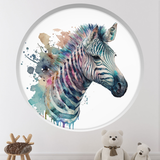 Vinilo Adhesivo Decorativo trampantojo 3D para niños - Infantil - Cebra