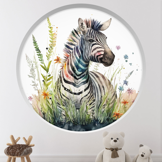 Vinilo Adhesivo Decorativo trampantojo 3D para niños - Infantil - Cebra