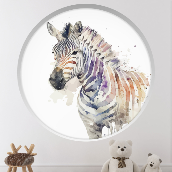 Vinilo Adhesivo Decorativo trampantojo 3D para niños - Infantil - Cebra