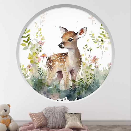 Vinilo Adhesivo Decorativo trampantojo 3D para niños - Infantil - Cervatillo