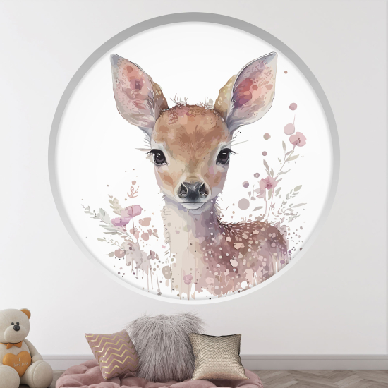 Vinilo Adhesivo Decorativo trampantojo 3D para niños - Infantil - Cervatillo