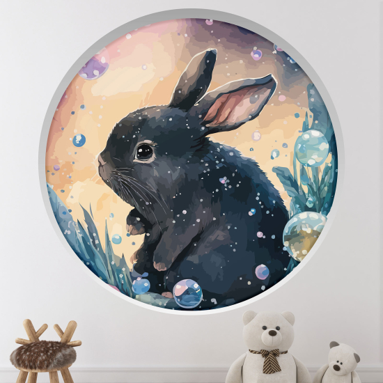Vinilo Adhesivo Decorativo trampantojo 3D para niños - Infantil - Conejo