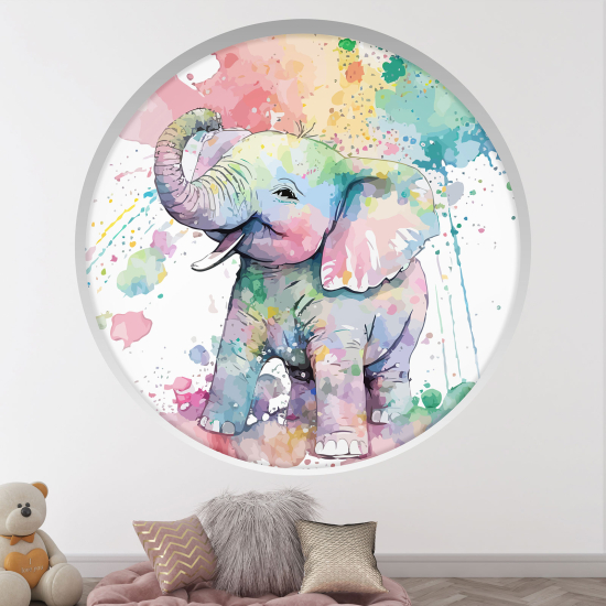 Vinilo Adhesivo Decorativo trampantojo 3D para niños - Infantil - Elefante