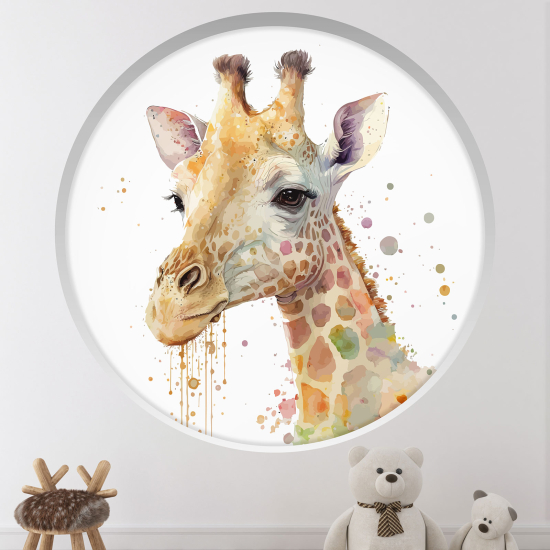 Vinilo Adhesivo Decorativo trampantojo 3D para niños - Infantil - Jirafa