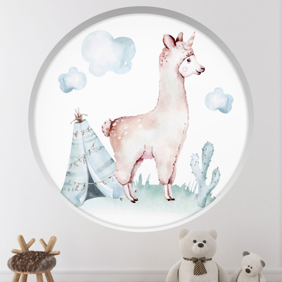 Vinilo Adhesivo Decorativo trampantojo 3D para niños - Infantil - Lama