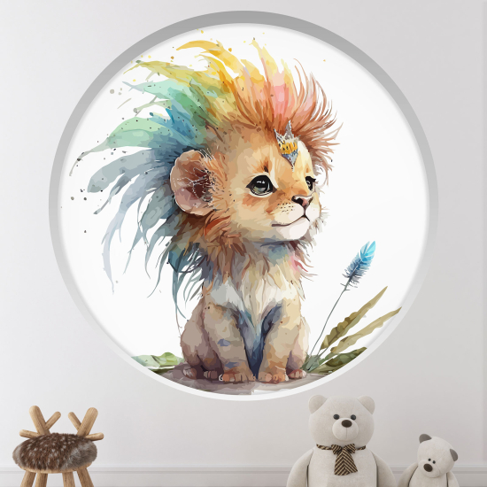 Vinilo Adhesivo Decorativo trampantojo 3D para niños - Infantil - León