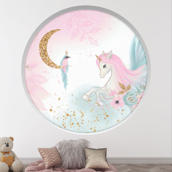 Vinilo Adhesivo Decorativo trampantojo 3D para niños - Infantil - Unicornio