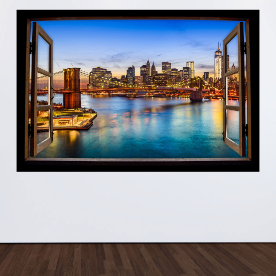 Vinilo Adhesivo Decorativo trampantojo 3D - Puente Nueva York