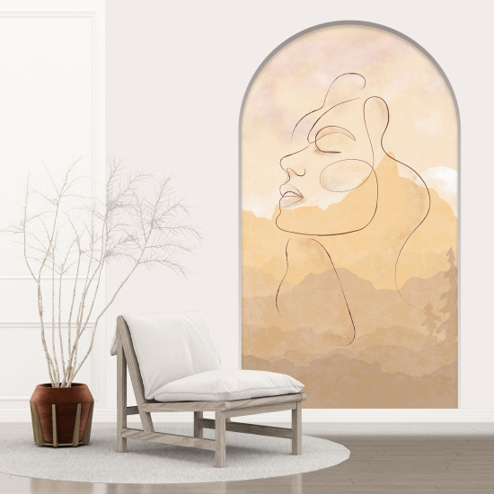 Vinilo Adhesivo Decorativo trampantojo 3D - Rostro Abstracto
