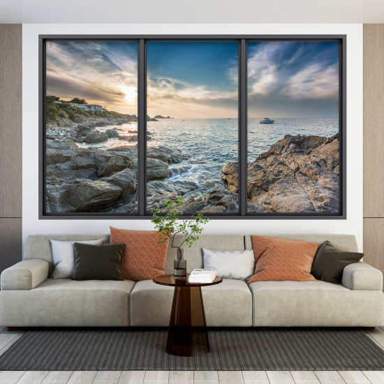 Vinilo Adhesivo Decorativo trampantojo 3D - Vista al Mar