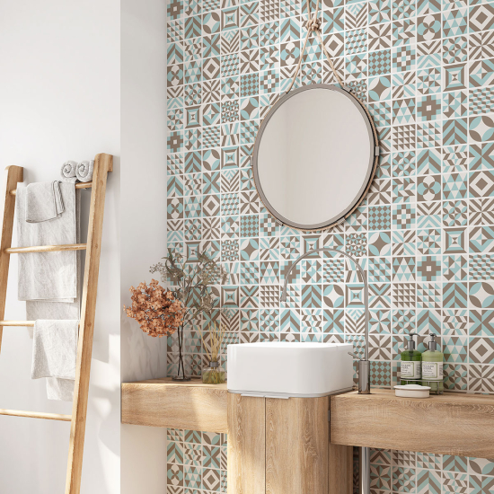 Vinilo Adhesivo para baño - Baldosas de cemento