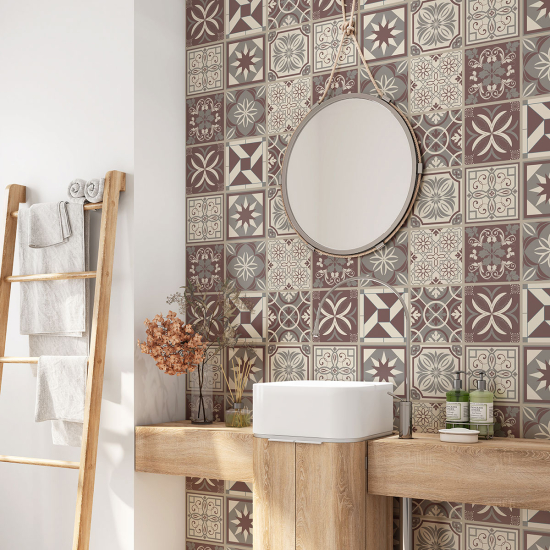 Vinilo Adhesivo para baño - Baldosas de cemento