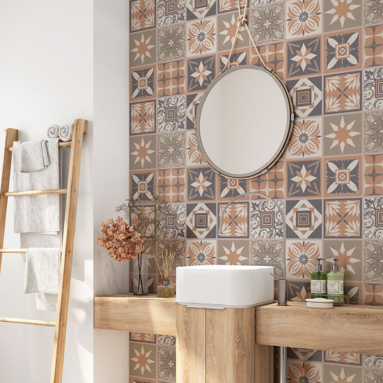 Vinilo Adhesivo para baño - Baldosas de cemento
