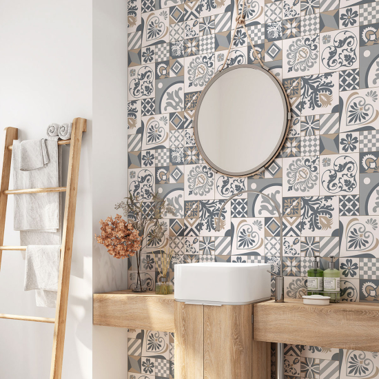 Vinilo Adhesivo para baño - Baldosas de cemento