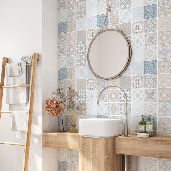 Vinilo Adhesivo para baño - Baldosas de cemento