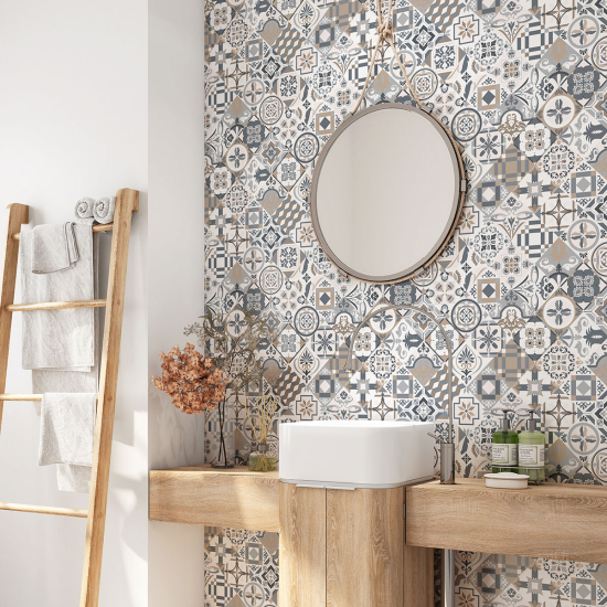 Vinilo Adhesivo para baño - Baldosas de cemento