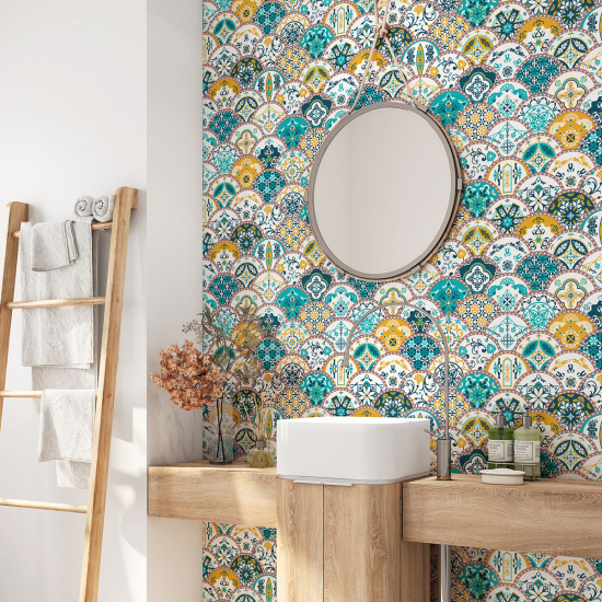 Vinilo Adhesivo para baño - Baldosas de cemento