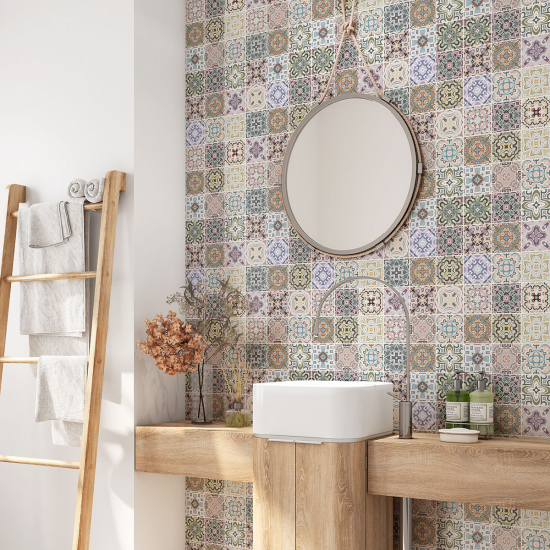 Vinilo Adhesivo para baño - Baldosas de cemento