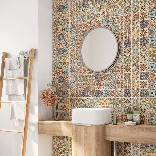 Vinilo Adhesivo para baño - Baldosas de cemento